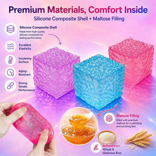 Nice Cube Squishy Toy, Sensory Fidget for Anxiety Stress Relief | Non-Sticky,Pocket Size,No Odor, Washable, Easy to Clean, Fun for Kids Teens Adults, Satisfying to Squeeze ,Tear-Resistant