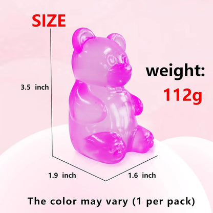 5PCS Gummy Bear Stress Toys |Sugar Filled Bear Squishy Toys|Gel Ultra Squishies High Density Squeeze Balls |Classroom Prize Party Favors Toys Tall 3.5 Inches Colors May Vary