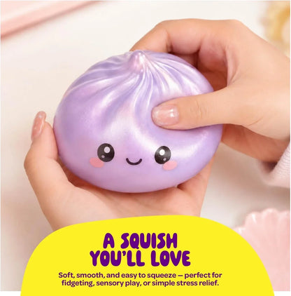 Glitter Dumpling Squishy Mystery Box - UV Color-Changing - Squishies Squeeze Toys - Squishys Big Dumplings Fidget Stress Sensory Toys - Gifts for Kids, Teens, Girls, Boys - Desk Toy
