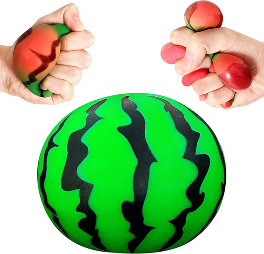 JIAHO Squishy Watermelon Stress Balls for Kids and Adults, Fruit Dough Balls, Fidget Toys, Anxiety Relief Stretch Balls, Squishy Toys for Kids Prizes, Party Favors | Change Color Squeeze Ball