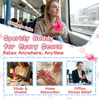 Squishy Drop Stress Balls for Kids Adults Squeeze Toys, Soft Drop Malt Sugar Balls Relieve Stress, Fidget Silicone Sensory Toys for Autism/ADHD, Stretchy Squishies Anxiety Relief Toys for Gifts (Pink)