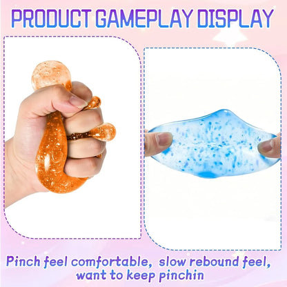 Dream Squishy Drop Stress Ball,Water Drop Fidget Stress Ball,Malt Sugar Balls Sensory for Relief Anxiety,, Or Rewards (Pink)