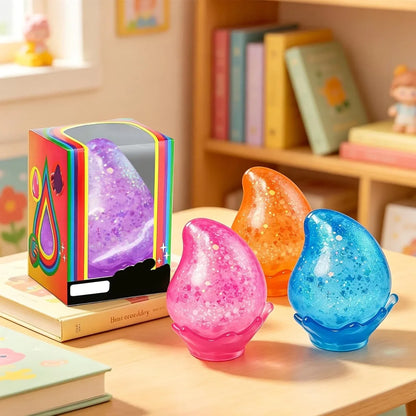 2 Pcs Stress Ball Fidget Toy, Soft Water Drop Stress Relief Gift for Kids Adults, Malt Sugar Squeeze Sensory Balls Stress Toys for Relief Anxiety Birthday Party Favors (Orange & Purple)