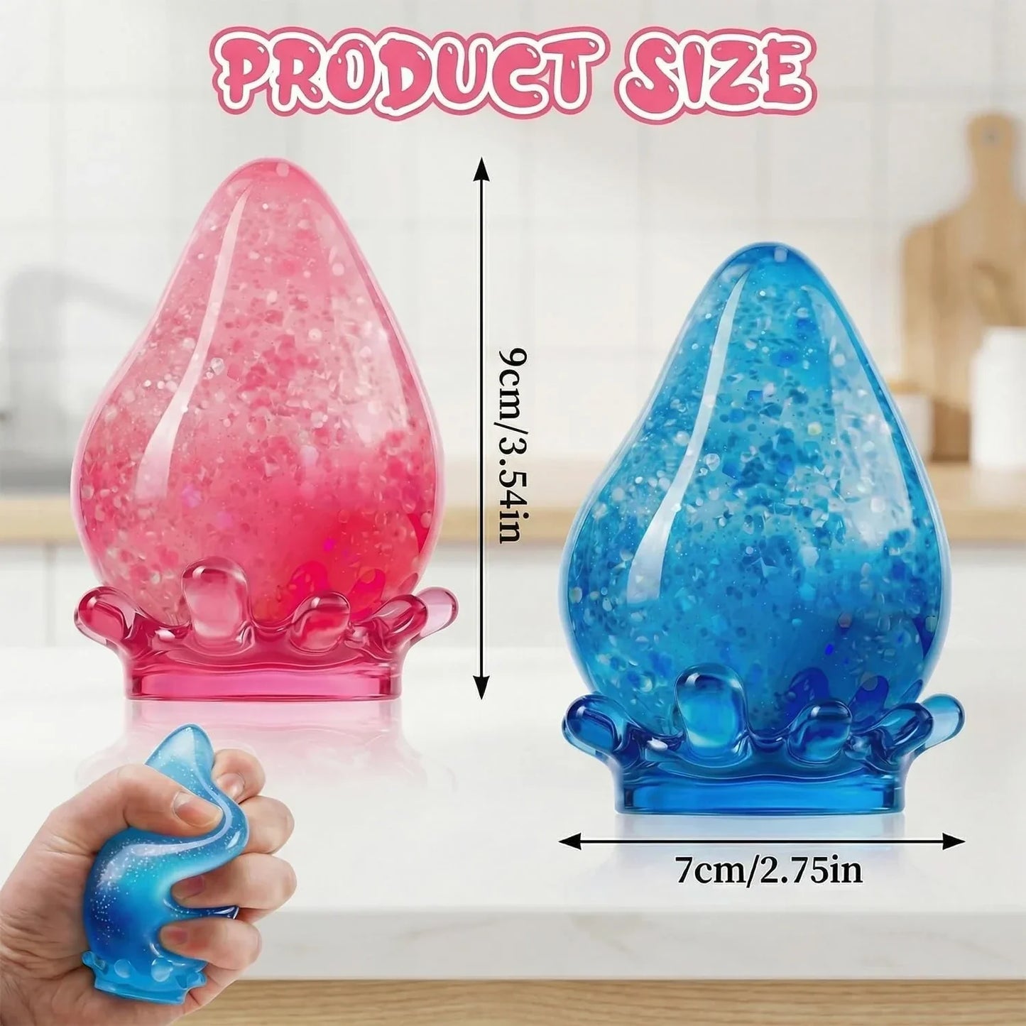 Water Drop Squeeze Squishies, Dream Squishy Drop Squishy Stress Ball, Soft Fidget Stress Ball, 2026 New Slow Rise Relief Fidget Sensory for Anxiety Stress Easter Party Favors (Blue)