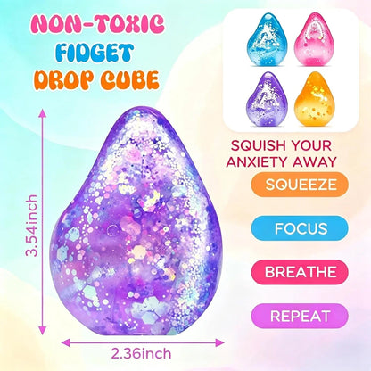 Fidget Cube Stress Relief, Anxiety Squishies, Ice Squishy Stress Cube, Sensory Toys for Kids with Autism, Calming Toys (1pack)