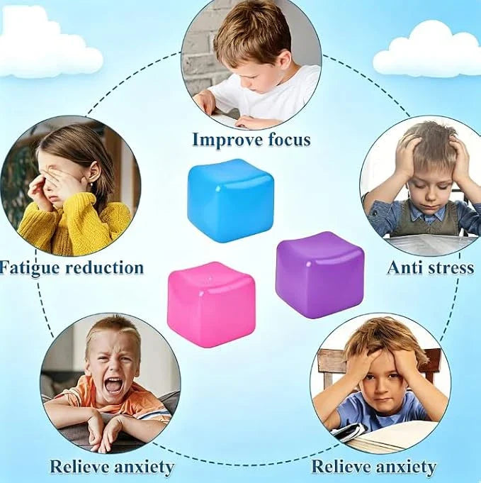 Relief High Density Ice Squeeze Ball, Ice Cube SqueezeToy,Adults Sensory Fidget for Stress Relief,Focus (Purple)
