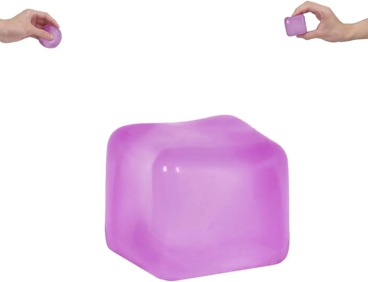 Gel-Filled Ice Cube Squishy Toy 1.38in/3.5cm for Kids Ages 3+ & Adults – Slow Rising Sensory Squeeze Cube, Mini Desk Fidget Toy for Party Favors & Classroom Rewards(Purple) - US 6083
