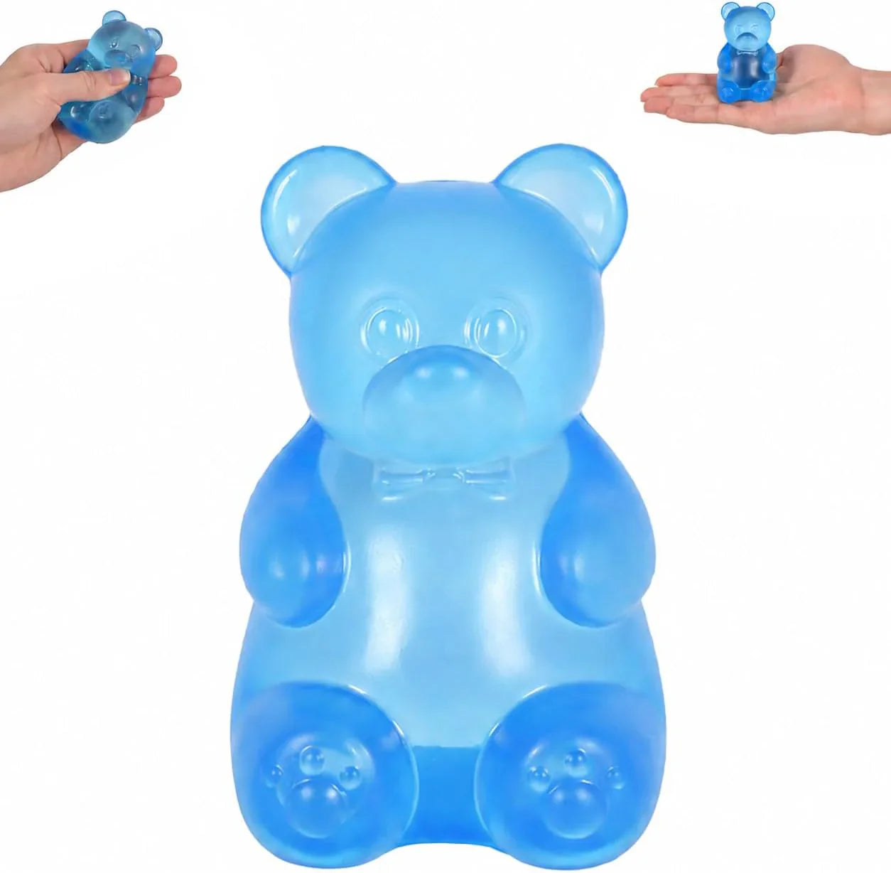 Bear Squishy Toy for Kids Ages 3+ & Adults, Slow Rising Gummy Bear Squeeze Toy, Soft High-Density Foam Sensory Bear for Desk, Classroom, Home & Office(Blue) - US 5904