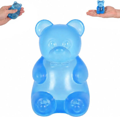 Bear Squishy Toy for Kids Ages 3+ & Adults, Slow Rising Gummy Bear Squeeze Toy, Soft High-Density Foam Sensory Bear for Desk, Classroom, Home & Office(Blue) - US 5904