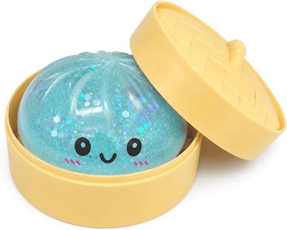 Blue Dumpling Squishies New Mystery Squishies Dumpling with Box Stress Relief Balls Sensory Toys Desk Squeeze Toys Gift - US 4927