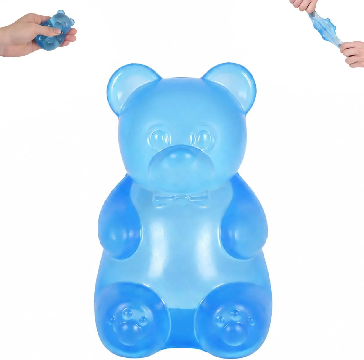 Gummy Bear Squishy Toy for Kids Ages 3+ & Adults, Slow Rising Squeeze Bear, Soft High-Density Handheld Sensory Toy, Cute Party Favor, Classroom Prize & Desk Toy (Blue) - US 3625