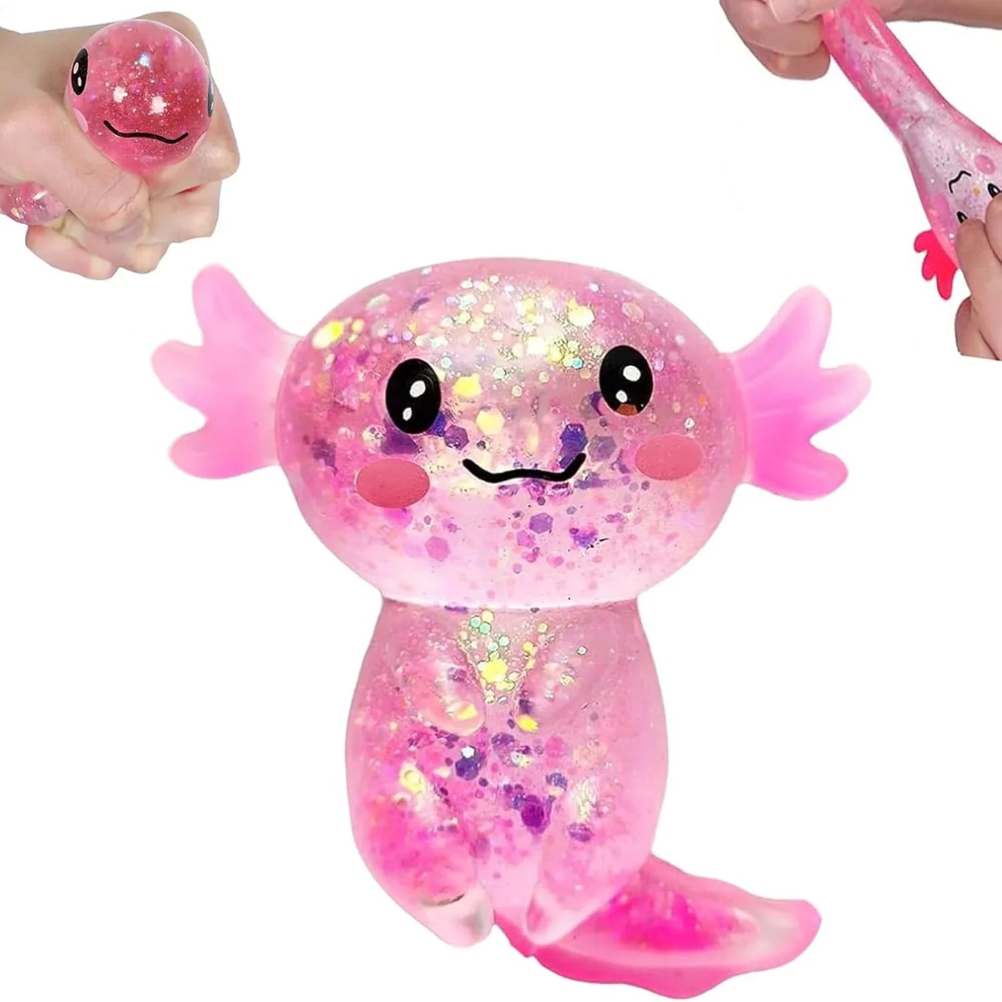 Axolotl Squishy Toy for Kids Ages 3+ & Adults, Slow Rising Sensory Fidget Toy, Cute Squeeze Toy for Party Favors, Classroom Rewards & Gifts(Pink) - US 9432