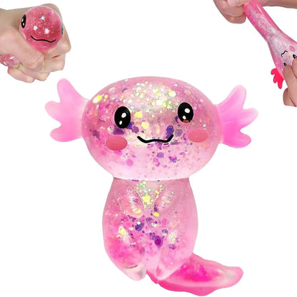 Axolotl Squishy Toy for Kids Ages 3+ & Adults, Slow Rising Sensory Fidget Toy, Cute Squeeze Toy for Party Favors, Classroom Rewards & Gifts(Pink) - US 9432
