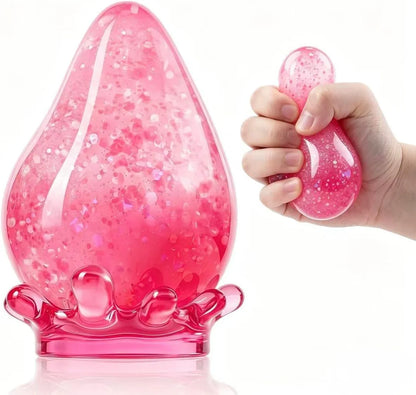 Water Drop Squeeze Squishies, Dream Squishy Drop Squishy Stress Ball,Drop Gifts for Anxiety Relief Office Easter Birthday (Pink) - US 7687