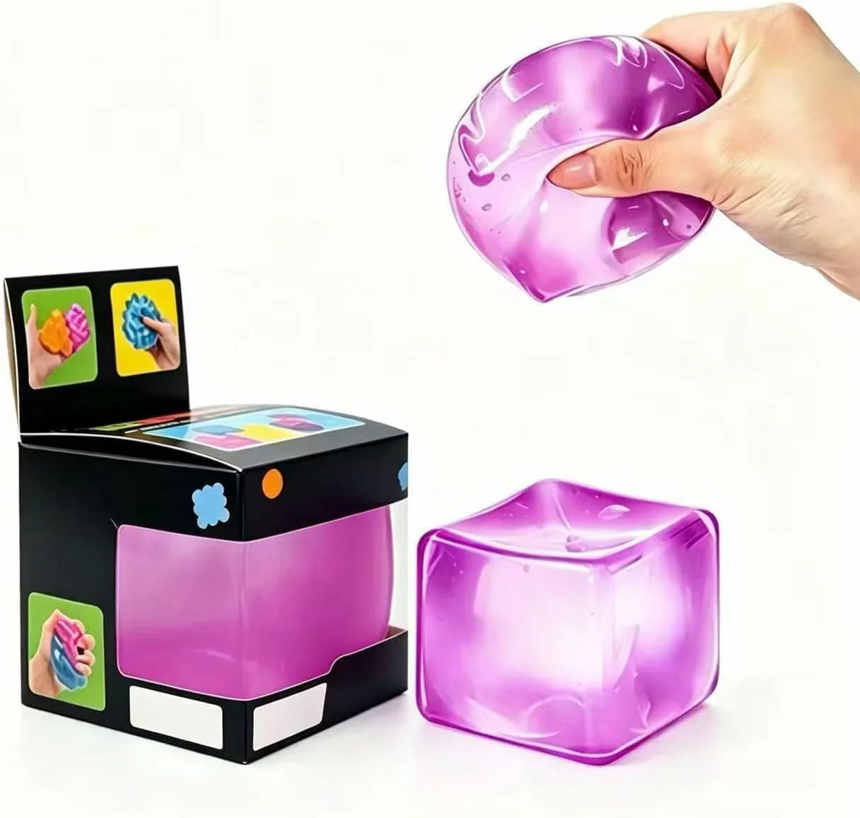 Relief High Density Ice Squeeze Ball, Ice Cube SqueezeToy,Adults Sensory Fidget for Stress Relief,Focus (Purple) - US 2646