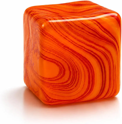 Jiezipaeasy Ice Cube Stress Ball 5cm(1.98", Marble Veined Squishy Fidget Toy for Adults & Kids, Soft Slow Rebound Sensory Toy for Stress & Anxiety Relief, Stretchy Non-Sticky Desk Toy (Orange) - US 1547