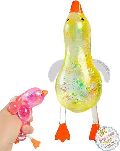 Cute Duck Sugar Squishy Stress Ball, Ultra Soft Slow Rise Sensory Fidget Toy, Stretchy Anxiety Relief Squeeze Ball for Adults, Moldable Decompression Dough Stress Balls, Easter Gift(Yellow) - US 1371