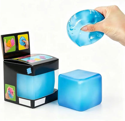 Premium Big Block Cube ,Ice Cube Squishies Toys,Durable, Slow-Rebound fingertip Exquisite Spherical ice Cube with boxGift-Ready (Blue) - US 7902