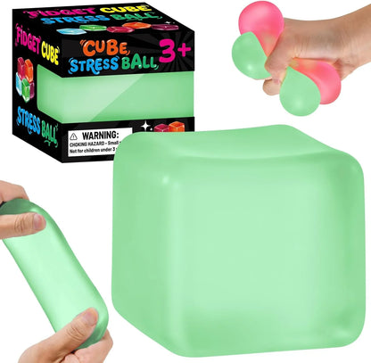Stress Cube Squishy Fidget Toys, Slow Rising Ice Cube Sensory Stress Balls for Kids Adults Anxiety Relief Squeeze Toy for Classroom Prizes Party Favors (Light Green) - US 1850