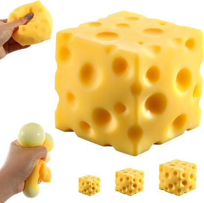Cheese Squishy (6cm),Cheese Block Squeeze Toy,Squishies Stress Relief Fidget Toys,Stocking Stuffer Novelty Birthday Gifts for Kids Teens Boys Girls (2.4 inch) - US 1554