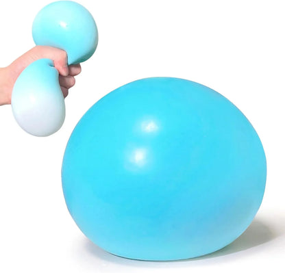 4 Inch Giant Squeeze Stress Balls for Kids and Adults - Jumbo Squishy Dough Ball, Squishy Sensory Toys for Kids Party Favors, Goodie Bag Stuffers, Squeeze Stress Toys for Anxiety Relief (Blue) - US 3824