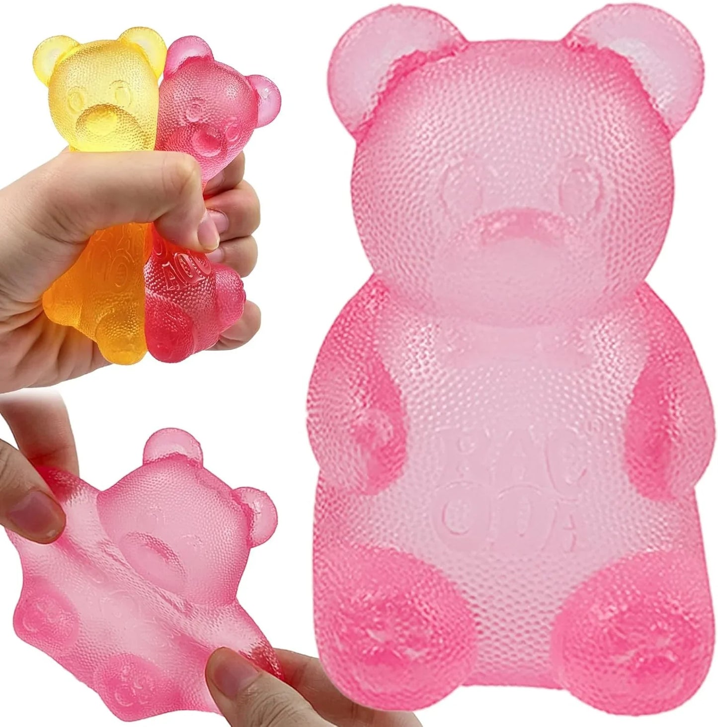 Pink Stretch Filled Squeeze Toys for Sensory Play，Maltose Bear & Sugar Ball Designs, Squishies Anxiety Relief & Focus Toy, Sensory Fidget Toys for Adults, Kids, Slow Rising Squishy Stress Balls - US 7441