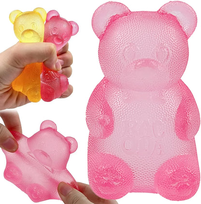 Pink Stretch Filled Squeeze Toys for Sensory Play，Maltose Bear & Sugar Ball Designs, Squishies Anxiety Relief & Focus Toy, Sensory Fidget Toys for Adults, Kids, Slow Rising Squishy Stress Balls - US 7441