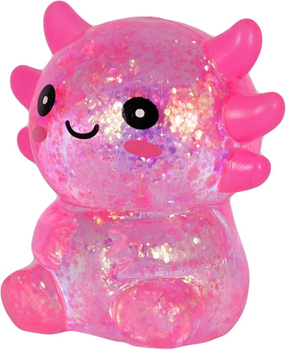 Axolotl Squishy Stress Toy – Cute Sitting Axolotl Fidget Toy Soft Squeeze Sensory Toy for Kids & Adults, Anxiety Relief Desk Toy, Party Favor (Pink) - US 8891