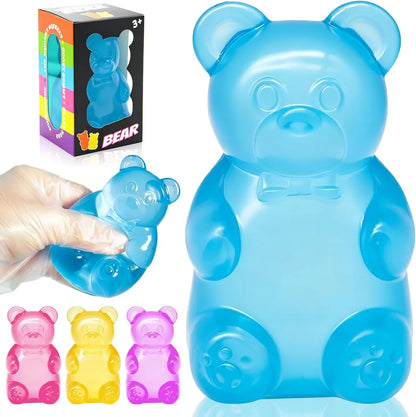 Bear Squishy Toy, Slow Rising Stress Relief Sugar Squeeze Toys for Kids & Adults, High Density Sensory Stress Balls, Stocking Stuffers, Birthday Party Favors, Anxiety Relief Toys for Boys Girls (Blue) - US 5177