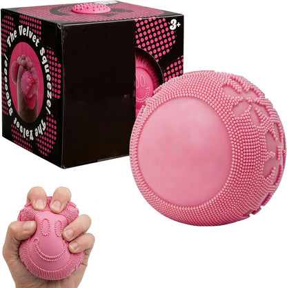 Fuzz Ball Squishy Stress Ball Toy，Fuzzball Squishy，Soft Fidget Toy for Anxiety Relief, Sensory Squishy Ball Calming Tactile Grip for Soft Stress Relief Ball for Kids and Adults (Pink) - US 4918
