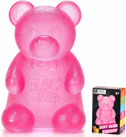 Taba Bear Squishy Fidget Toys,Stress Ball for Anxiety Stress Relief,Squishies Sensory Toy for Adults Kids Teens,Pink Squeeze Toys for Classroom Prize, Birthday Gifts Party Favors - US 3481