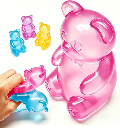 Fidget Toys Squishy Gummy Bear, Stress Cube Squishies Anxiety Stress Relief, Ice Squishy Stress Cube-Drop Malt Sugar Balls, Sensory Ball for Kids with Autism - US 8849