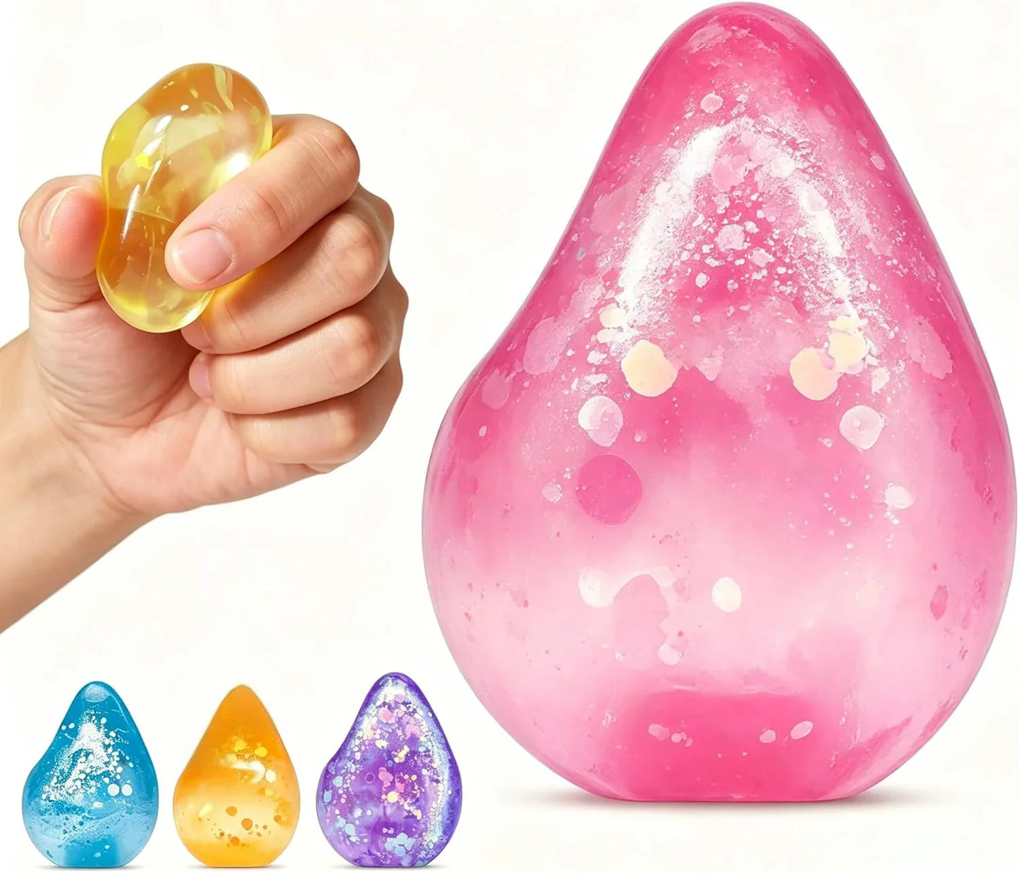 Fidget Toys Stress Cube, Cube Squishies Anxiety Stress Relief, Ice Squishy Stress Cube-Drop Malt Sugar Balls, Sensory Toys for Kids with Autism, Fidgets for Classroom Prize Toys (1pack Pink) - US 1077
