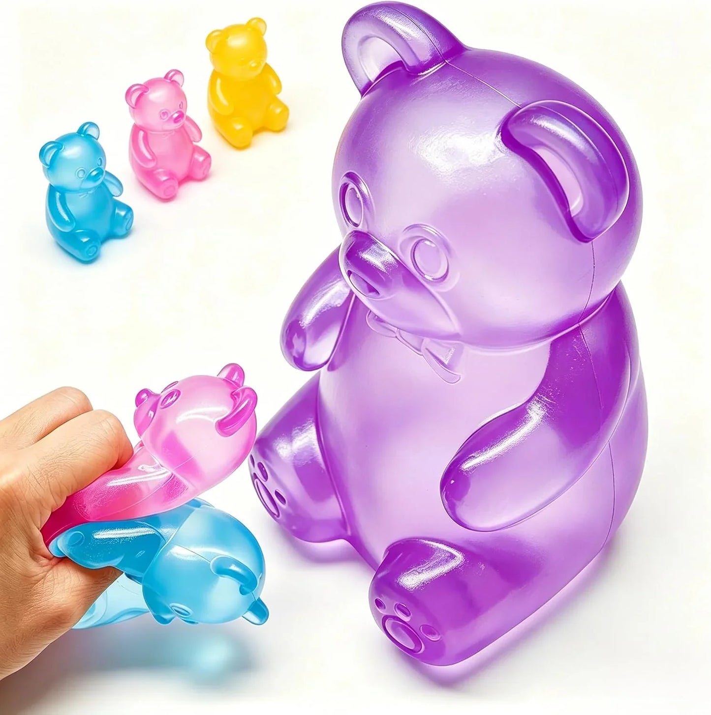 Fidget Toys Gummy Bear , Stress Cube Squishies Anxiety Stress Relief, Ice Squishy Stress Cube-Drop Malt Sugar Balls, Sensory Ball for Kids with Autism (Purple, 1) - US 9858