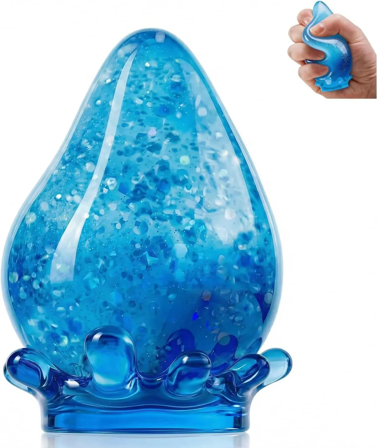 Water Drop Squeeze Squishies, Dream Squishy Drop Squishy Stress Ball, Soft Fidget Stress Ball, 2026 New Slow Rise Relief Fidget Sensory for Anxiety Stress Easter Party Favors (Blue) - US 1524