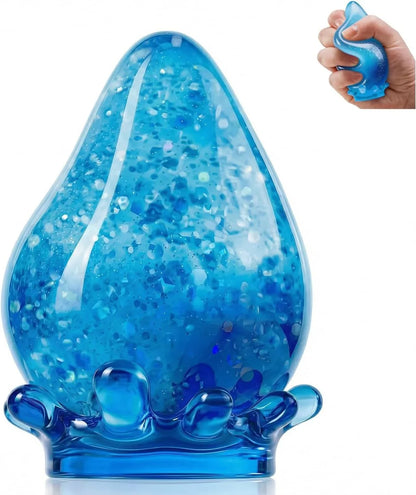 Water Drop Squeeze Squishies, Dream Squishy Drop Squishy Stress Ball, Soft Fidget Stress Ball, 2026 New Slow Rise Relief Fidget Sensory for Anxiety Stress Easter Party Favors (Blue) - US 1524