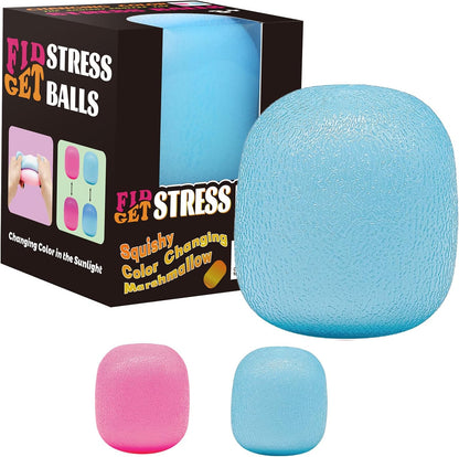 Fidget Toys Stress Balls for Kids & Adults - Changes Color in The Sun -Slow Rise Dough Ball - Fidgets for Classroom - Squishy Fidget Toys Stretchy Squeeze Stress Relief Balls for Anxiety (Dough Blue) - US 7093