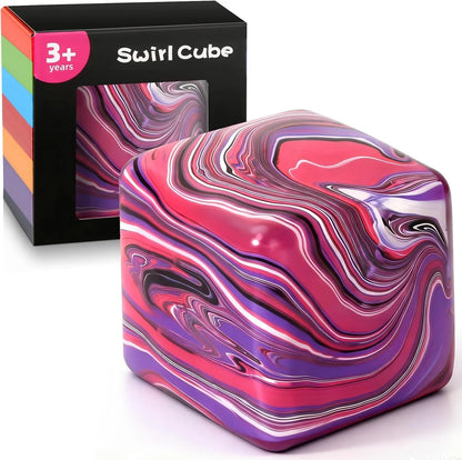 Fidget Toys Squishy Stress Cube, Swirl Stress Balls for Kids Adults Squishies Stress Relief, Ice Squishy Cube Sugar Balls, Sensory Toys for Kids with Autism, Fidgets for Classroom Prize Toys - US 7868