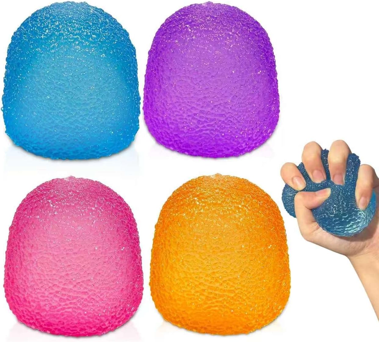 4PCS Gumdrop Squishy,Stress Balls Fidget Toys for Kids and Adults, Super Solid Sugar Balls for Classroom Prize Favors Sensory Toys for Kids with Autism - US 6261