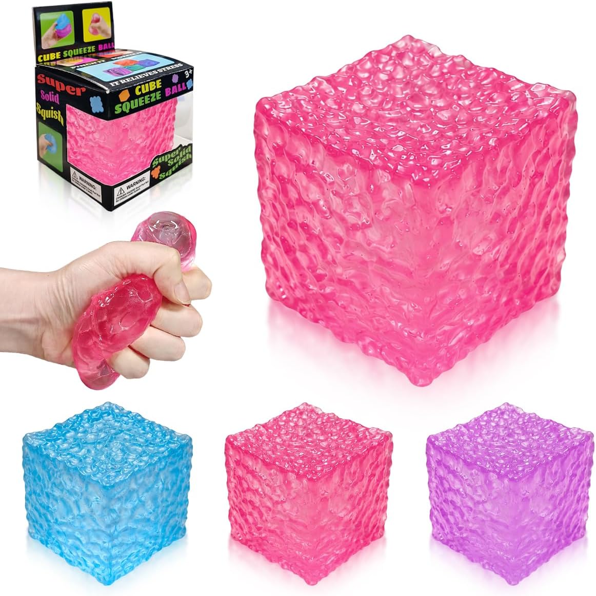 Nice Cube Squishy Toy, Sensory Fidget for Anxiety Stress Relief | Non-Sticky，Pocket Size，No Odor, Washable, Easy to Clean, Fun for Kids Teens Adults, Satisfying to Squeeze ,Tear-Resistant - US 2435