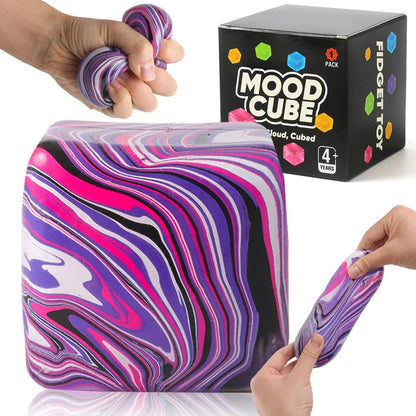Stress Balls, Squishy Stress Cube for Kids Adults, Squishy Slow Rising Fidget Cube Sensory Toys for Anxiety Stress Relief, High Density Ice Squeeze Ball Cubes for Adults Kids. (Purple) - US 5649