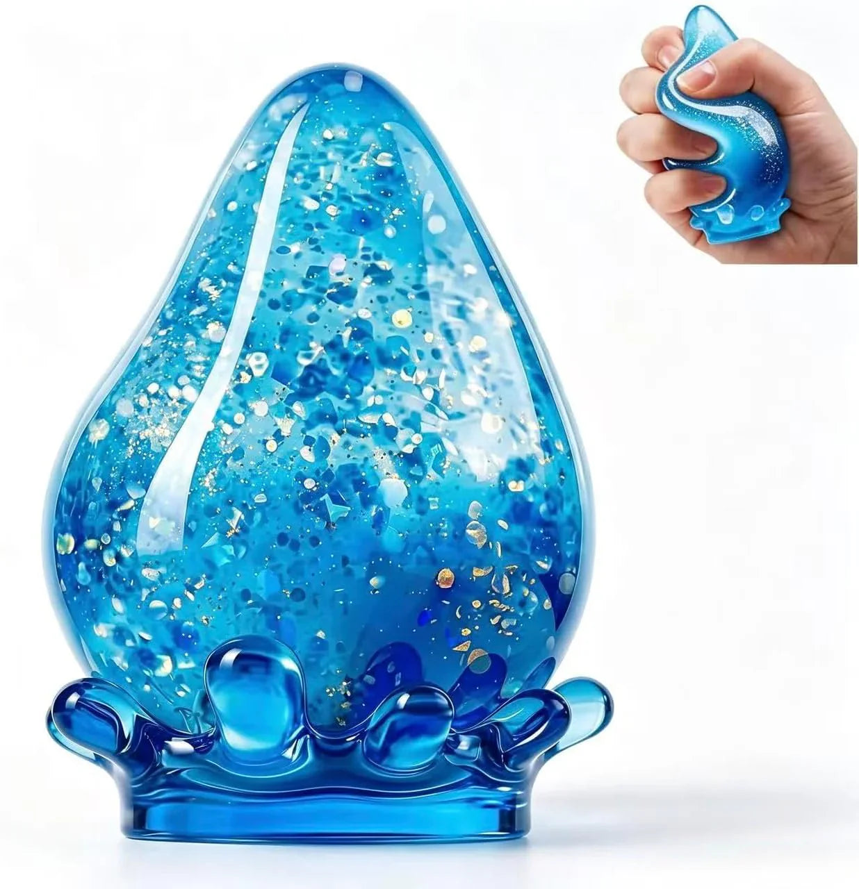 Water Drop Squeeze Squishies, Dream Squishy Drop Squishy Stress Ball,Drop Gifts for Anxiety Relief Office Easter Birthday (Blue) - US 3773