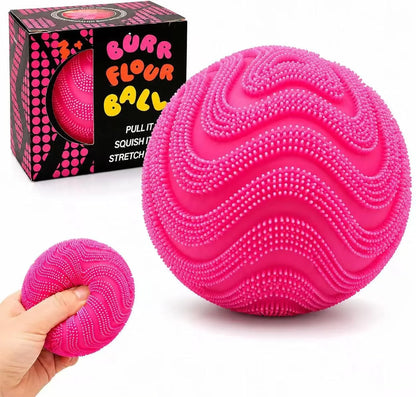 Fuzz Ball Squishy Stress Ball,Soft Fidget Squishy Fuzz Squeeze Ball for Adults,Anxiety Stress Relief Toys,Party Favors Gift for Adults (Pink Ball) - US 8312