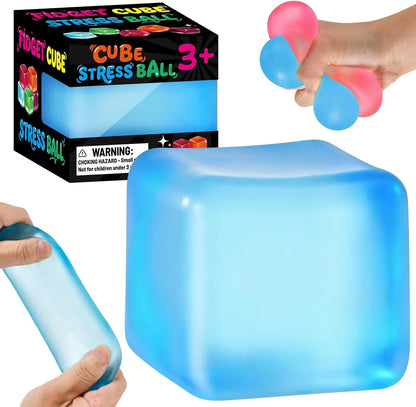 Stress Cube Squishy Fidget Toys, Slow Rising Ice Cube Sensory Stress Balls for Kids Adults Anxiety Relief Squeeze Toy for Classroom Prizes Party Favors (Blue) - US 1928