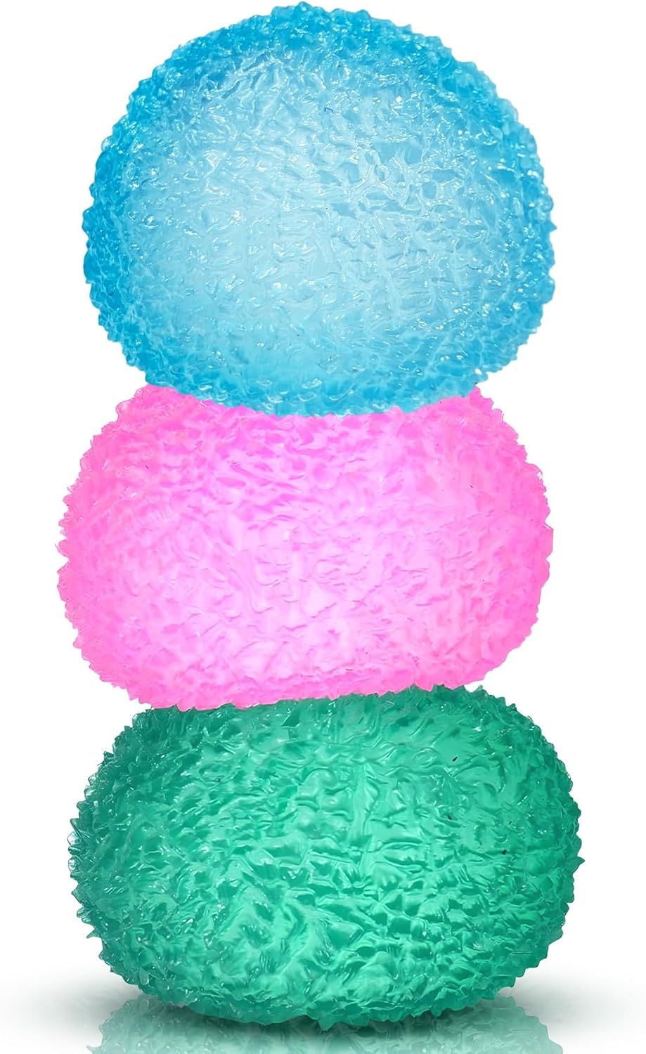 3pc Stress Balls for Adults, Squishy Ball Sensory Textured Memory Gel Fidget Toys for Kids/Adults Hand Exercises, Valentines Day Party Favors Anxiety Relief Squeeze Ball(1.80“) - US 1052