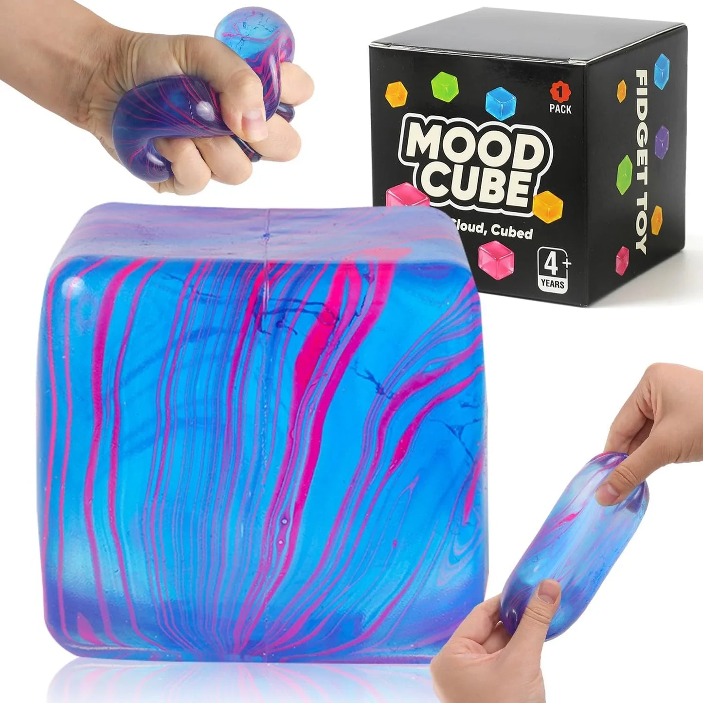Stress Balls, Squishy Stress Cube for Kids Adults, Squishy Slow Rising Fidget Cube Sensory Toys for Anxiety Stress Relief, High Density Ice Squeeze Ball Cubes for Adults Kids. (Pink) - US 3956