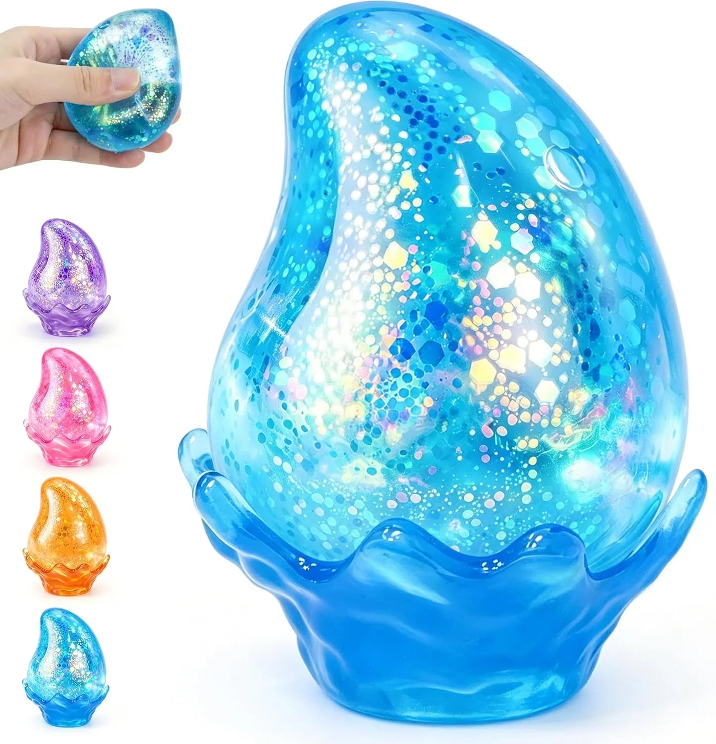 Squishy Stress Balls,Cube Squishies Anxiety Stress Relief Ice Squishy Malt Sugar Balls,Soft Sensory Calming Toys for Kids Teens, Party Favors & Classroom Prizes for Kids - Blue - US 7727