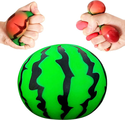JIAHO Squishy Watermelon Stress Balls for Kids and Adults, Fruit Dough Balls, Fidget Toys, Anxiety Relief Stretch Balls, Squishy Toys for Kids Prizes, Party Favors | Change Color Squeeze Ball - US 4540