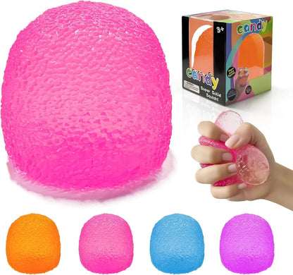 Stress Balls-Gumdrop Squishy Stress for Kids and Adults, Super Solid Squeeze Ball, Sensory for Stress Relief, Birthday, Easter Basket Stuffers and Party Favors(Pink) - US 3342