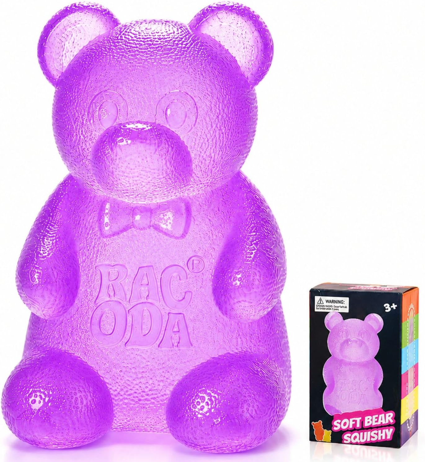 Gummy Bear Squishy, Sensory Fidget Toy Toys for Anxiety Stress Relief,Squishies Sensory Toy for Adults Kids Teens,Purple Stress Ball for Classroom Prize, Birthday Gifts Party Favors - US 2174